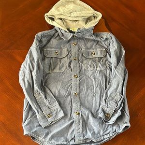 Crazy 8 bottom down/hoodie denim shirt